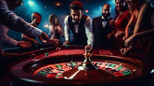 Meja live dealer dengan blackjack dan roulette di platform desktop